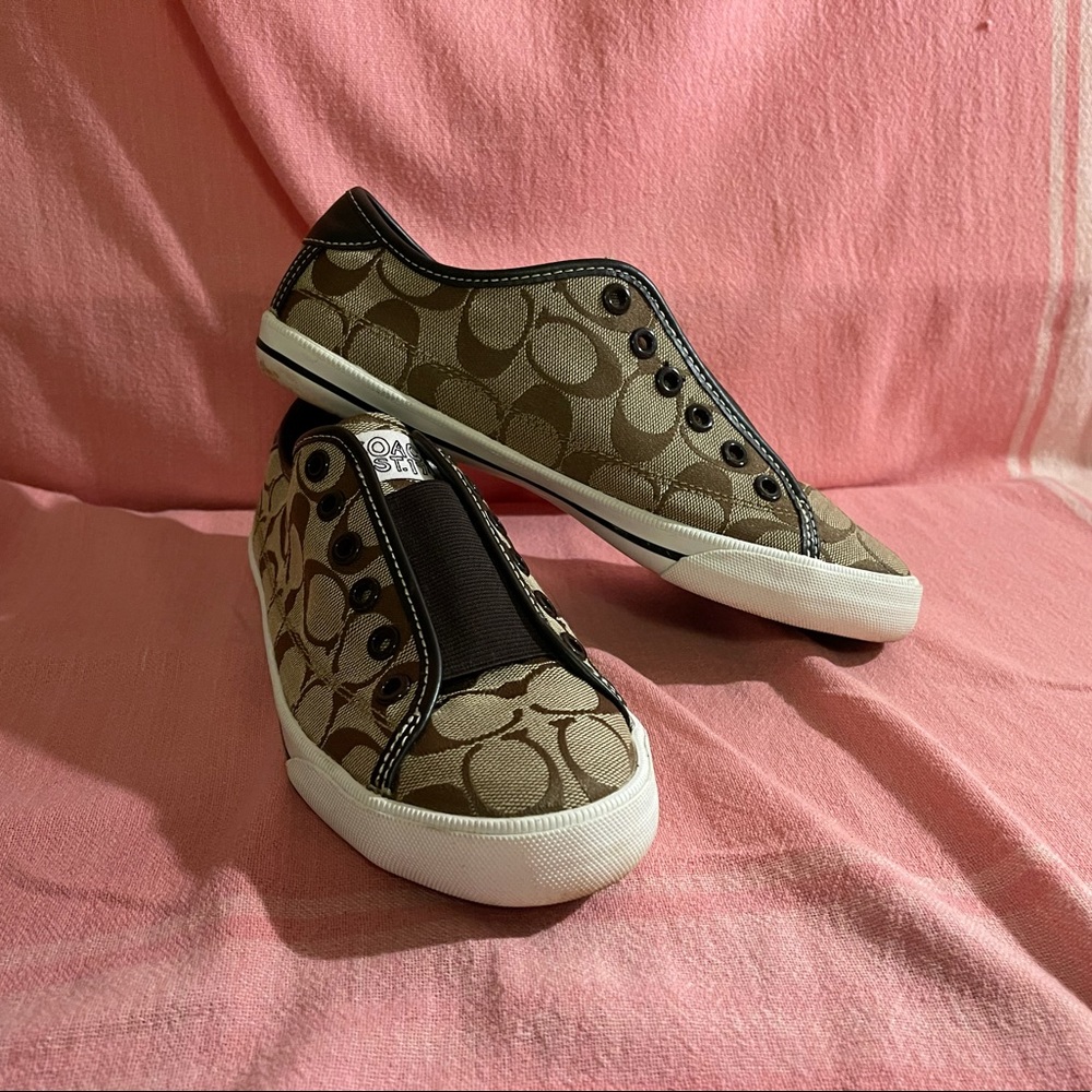 Coach Brown Signature Slip on Sneakers Size 7